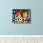 "Badu vs Scott" van Valencia Goodwin Canvas Afdruk (Insitu (Houten vloer))
