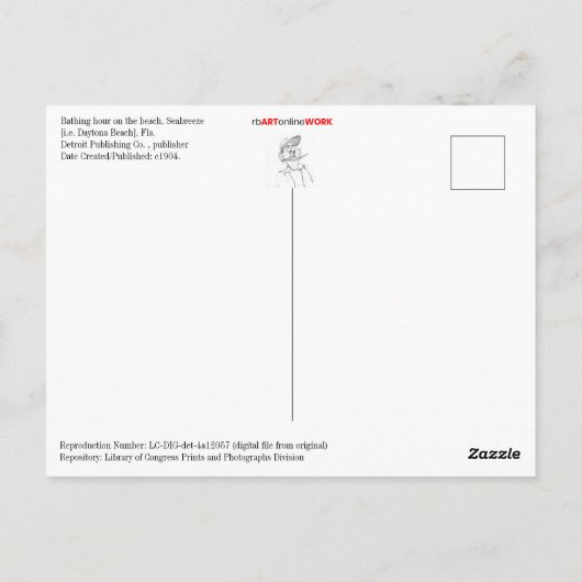 baduur op de strand briefkaart (Achterkant)