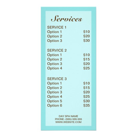 Badvrouw met een gezichtsmaskermenu reclamekaart (Achterkant)