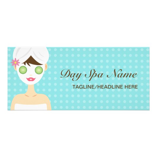 Badvrouw met gezichtsmasker reclamekaart (Voorkant)