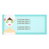 Badvrouw met gezichtsmasker reclamekaart (Achterkant)