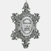 Badwater Basin Death Valley Bench Mark USGS Tin Sneeuwvlok Ornament (Links)