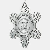Badwater Basin Death Valley Bench Mark USGS Tin Sneeuwvlok Ornament (Rechts)