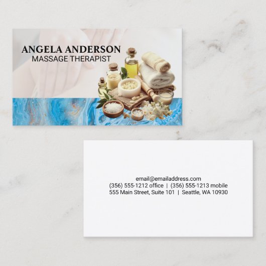 Badzout en Spa Massage Oliën Visitekaartje (Voorkant / Achterkant)