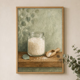 Badzoutpot en schep waterverfposter poster