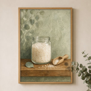 Badzoutpot en schep waterverfposter poster