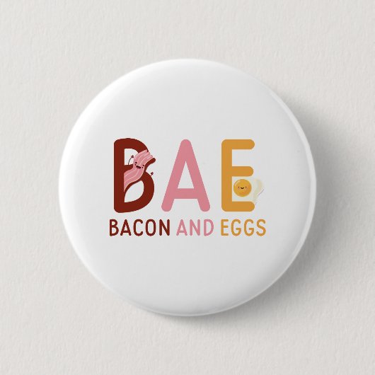 BAE Bacon en eieren Ronde Button 5,7 Cm (Voorkant)