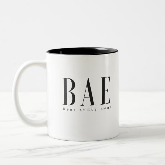 BAE beste zwart-witte logo ooit Tweekleurige Koffiemok (Links)
