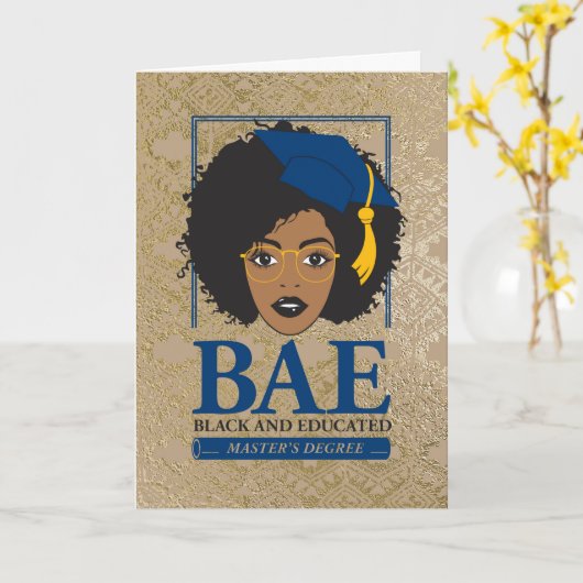 BAE Black en Opgeleid masterdiploma Afstuderen Kaart (Gele Bloem)