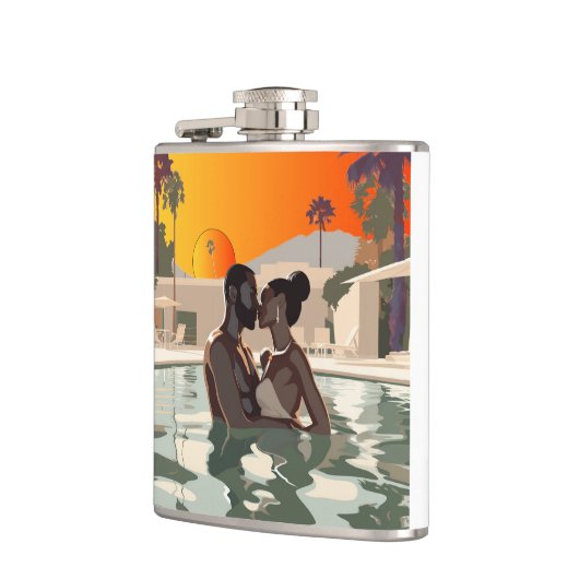 BAE-CATION #1 Vinyl verpakte kolf Heupfles (Links)