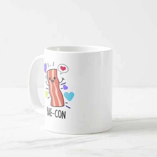 Bae-con Funny Bacon Pun Koffiemok (Voorkant links)