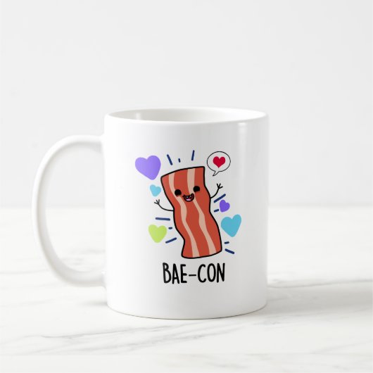 Bae-con Funny Bacon Pun Koffiemok (Links)