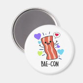 Bae-con Funny Bacon Pun Magneet (Voorkant / Achterkant)
