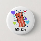 Bae-con Funny Bacon Pun Ronde Button 5,7 Cm (Voorkant)