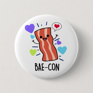 Bae-con Funny Bacon Pun Ronde Button 5,7 Cm