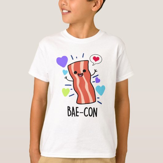 Bae-con Funny Bacon Pun T-shirt (Voorkant)