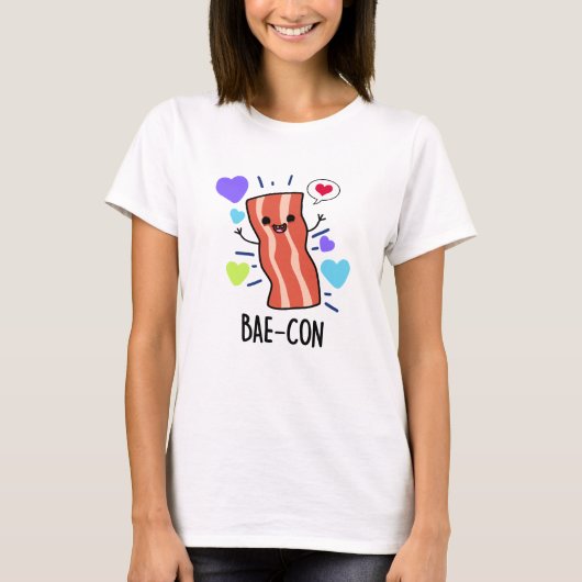 Bae-con Funny Bacon Pun T-shirt (Voorkant)