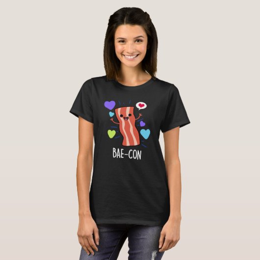 Bae-con Funny Bacon Pun T-shirt (Voorkant volledig)