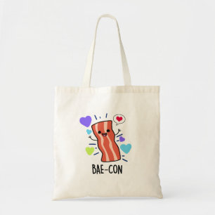Bae-con Funny Bacon Pun Tote Bag