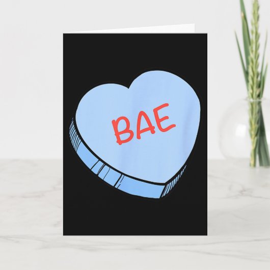 “bae” Conversation Hearts Valentijnsdag  Kaart (Voorkant)