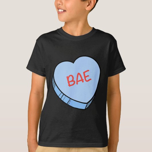 “bae” Conversation Hearts Valentijnsdag T-shirt (Voorkant)