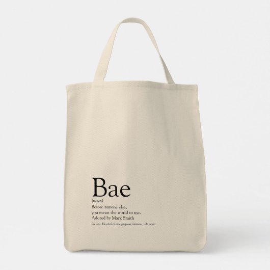 Bae Definitie Vriendin Vrouw Tote Bag (Achterkant)
