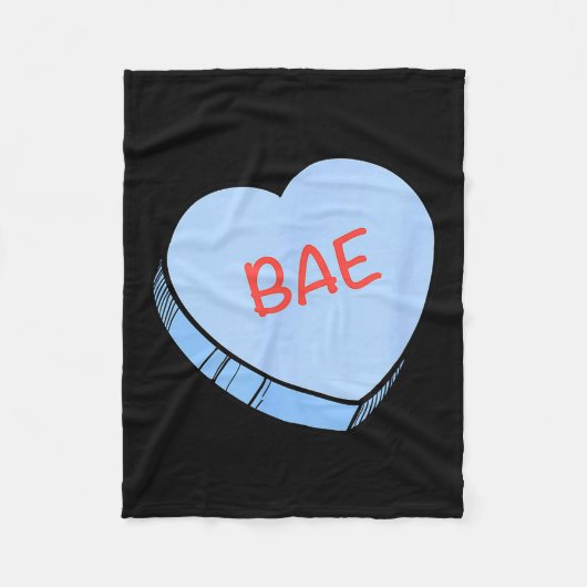 “bae” Gespreksharten Valentijnsdag  Fleece Deken (Voorkant)