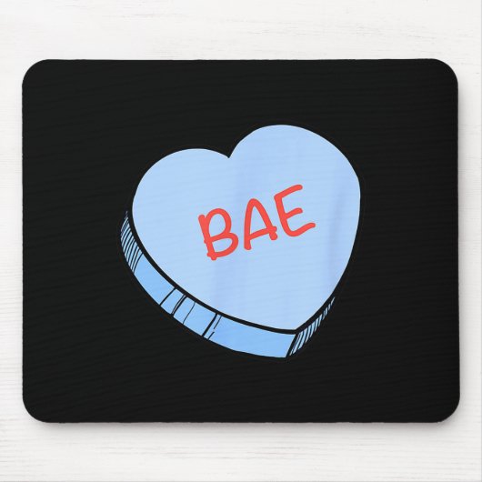 “bae” Gespreksharten Valentijnsdag Muismat (Voorkant)
