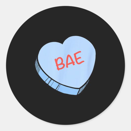 “bae” Gespreksharten Valentijnsdag  Ronde Sticker (Voorkant)