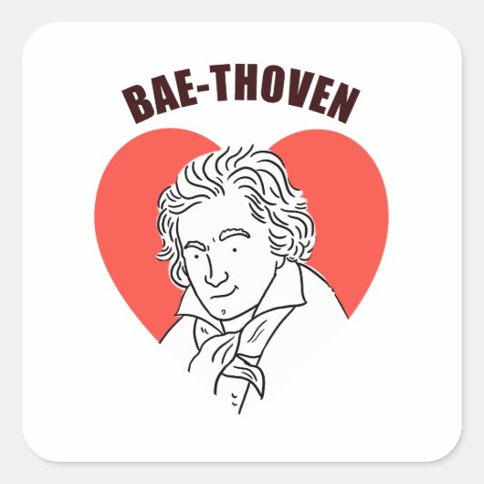 Bae-Thoven Classical Music Pun Sticker (Voorkant)