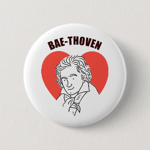 Bae-Thoven Klassieke Muziek Pun Button Pin