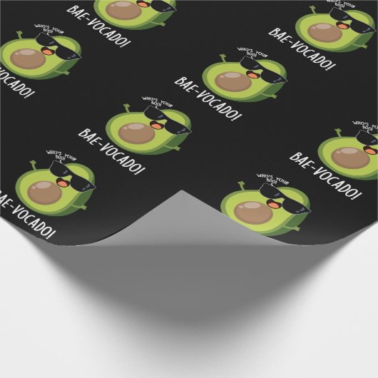 Bae-vocado Grappige Avocado Pun Donker BG Cadeaupapier (Hoek)
