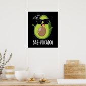 Bae-vocado Grappige Avocado Pun Donker BG Poster (Keuken)