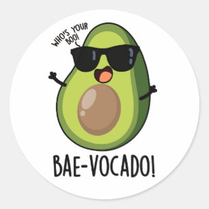 Bae-vocado grappige avocado woordspeling ronde sticker