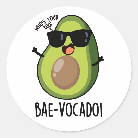 Bae-vocado grappige avocado woordspeling ronde sticker (Voorkant)