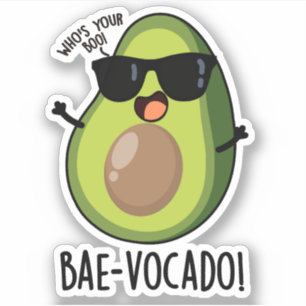 Bae-vocado grappige avocado woordspeling sticker