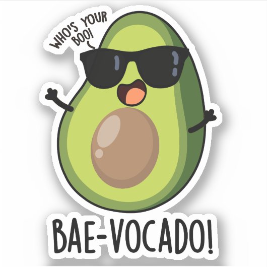 Bae-vocado grappige avocado woordspeling sticker (Voorkant)