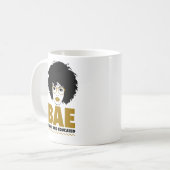 BAE: Zwarte en opgeleide Afrikaanse zwarte vrouw Koffiemok (Voorkant links)