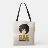 BAE: Zwarte en opgeleide Afrikaanse zwarte vrouw Tote Bag (Achterkant)