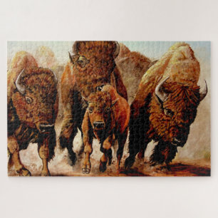 Baffalo/Bison met kalf, bollen, 1014 stuk Legpuzzel