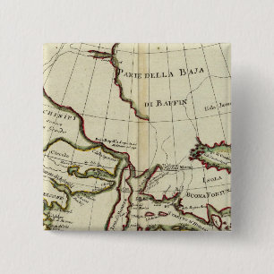 Baffin Bay Noord-Atlantische Oceaan Vierkante Button 5,1 Cm