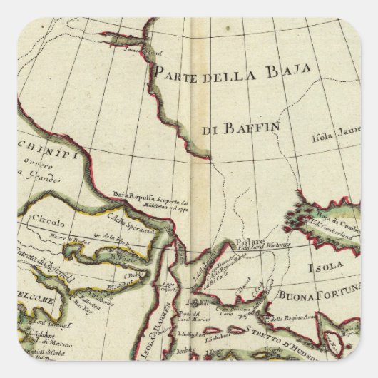 Baffin Bay Noord-Atlantische Oceaan Vierkante Sticker (Voorkant)