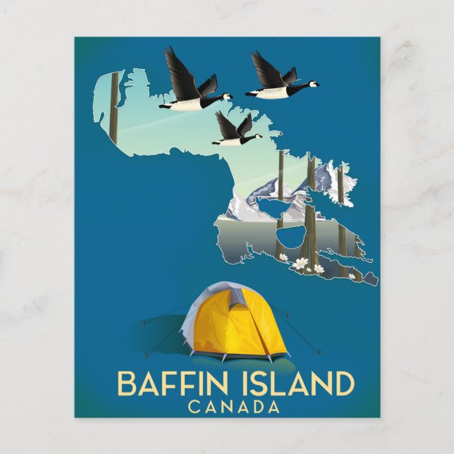 Baffin eiland kaart Canada reisposter (Voorkant)