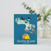 Baffin Island kaart Canada reisposter (Staand voorkant)