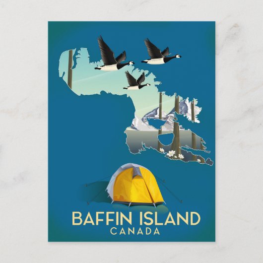Baffin Island kaart Canada reisposter (Voorkant)