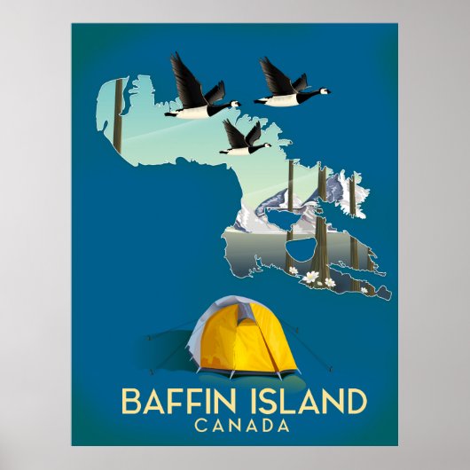 Baffin Island kaart Canada reisposter Poster (Voorkant)