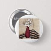 BAG05 Red Vase.tif Ronde Button 5,7 Cm (Voorkant /achterkant)