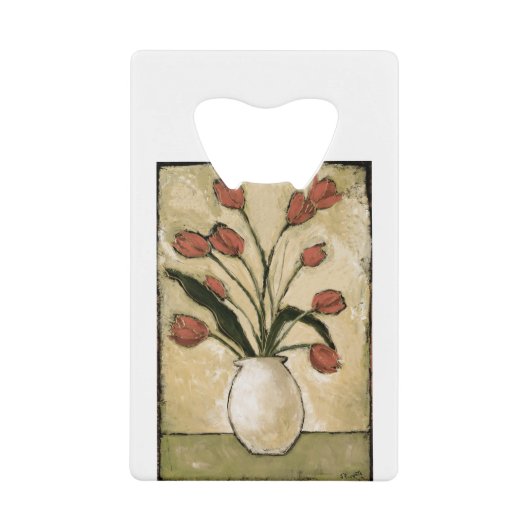 BAG10-V2 Tulpen in Red.tif Creditkaart Flessenopener (Voorkant)