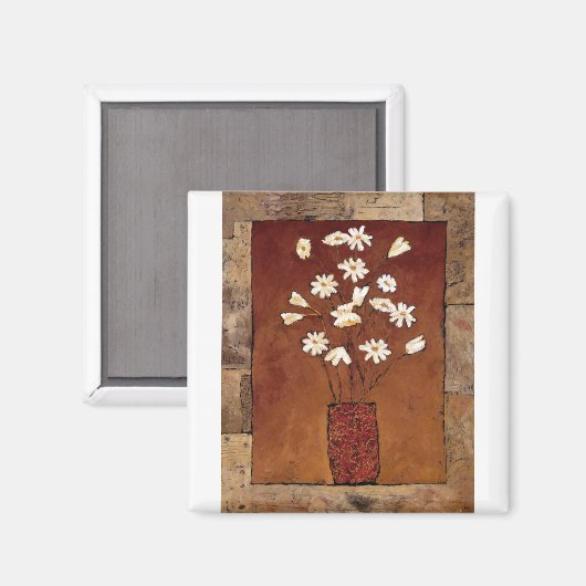 BAG12 Witte Bloemen.tif Magneet (Voorkant / Achterkant)