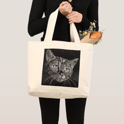 Bag Art Cat Face Grote Tote Bag (Voorkant (product))
